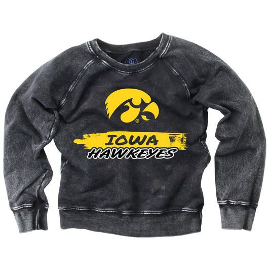 Iowa Hawkeyes Youth Faded Fleece Crew