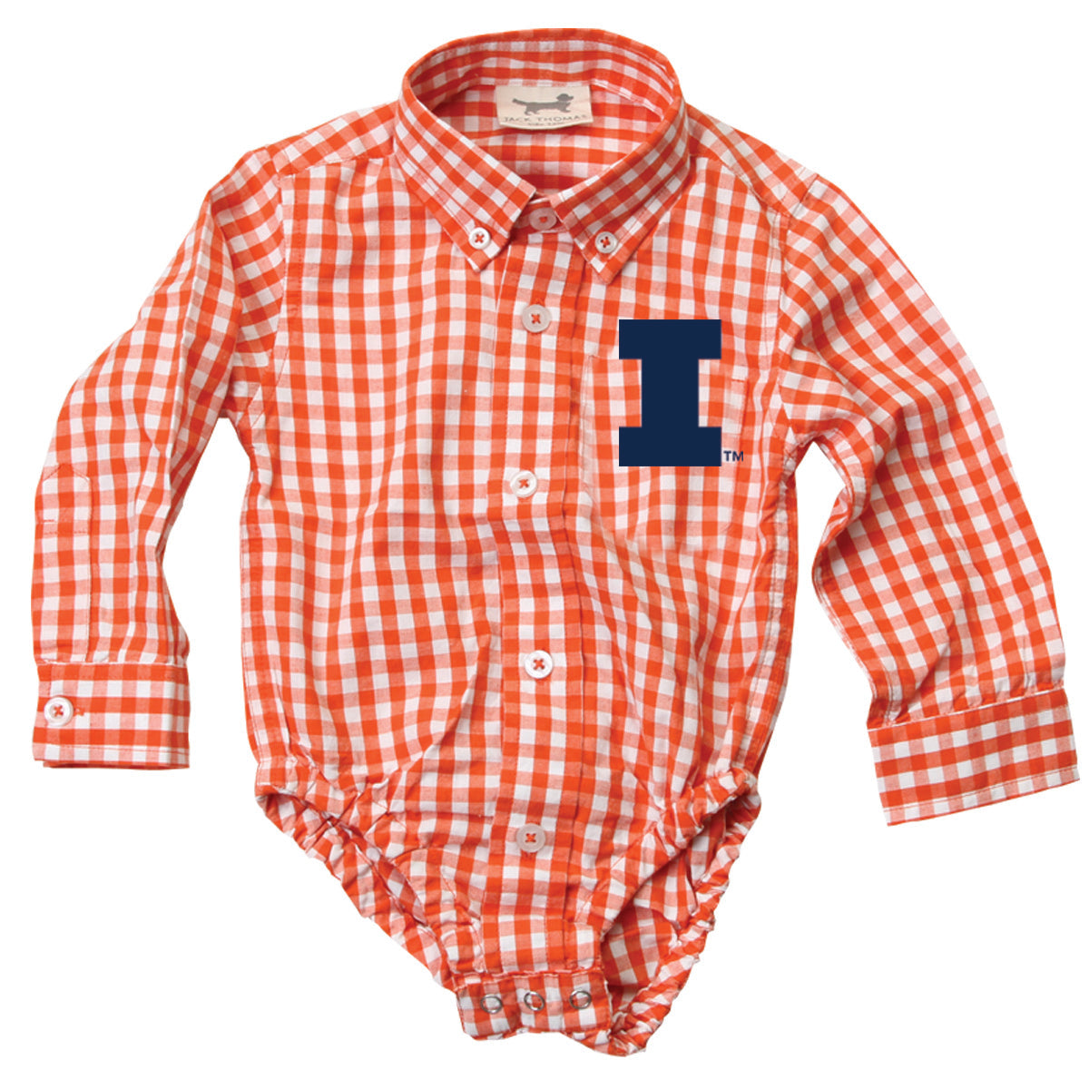 Illinois Fighting Illini Infant LS Gingham Onesie