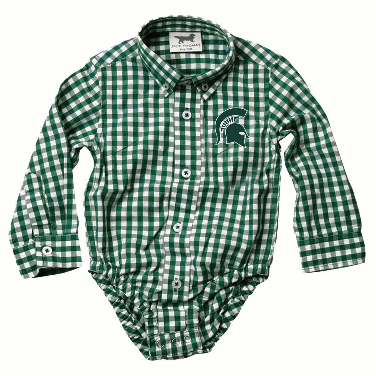 Michigan State Spartans Infant LS Gingham Onesie