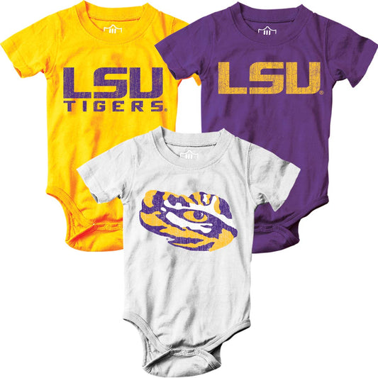 LSU Tigers Infant SS Hopper 3 Pack