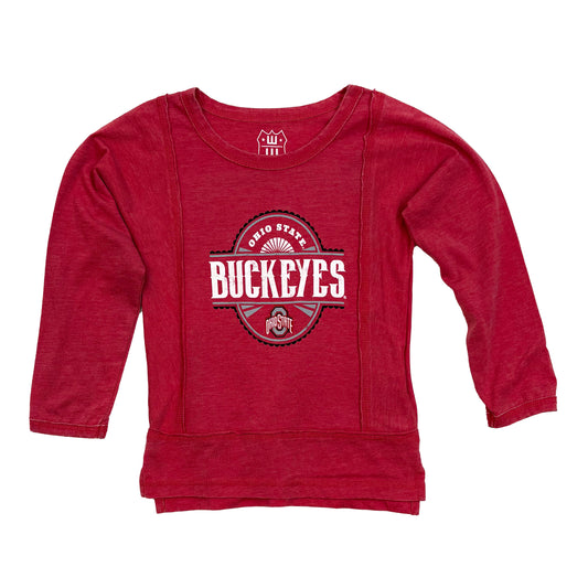 Ohio State Buckeyes Youth Long Sleeve Raw Edge Tee