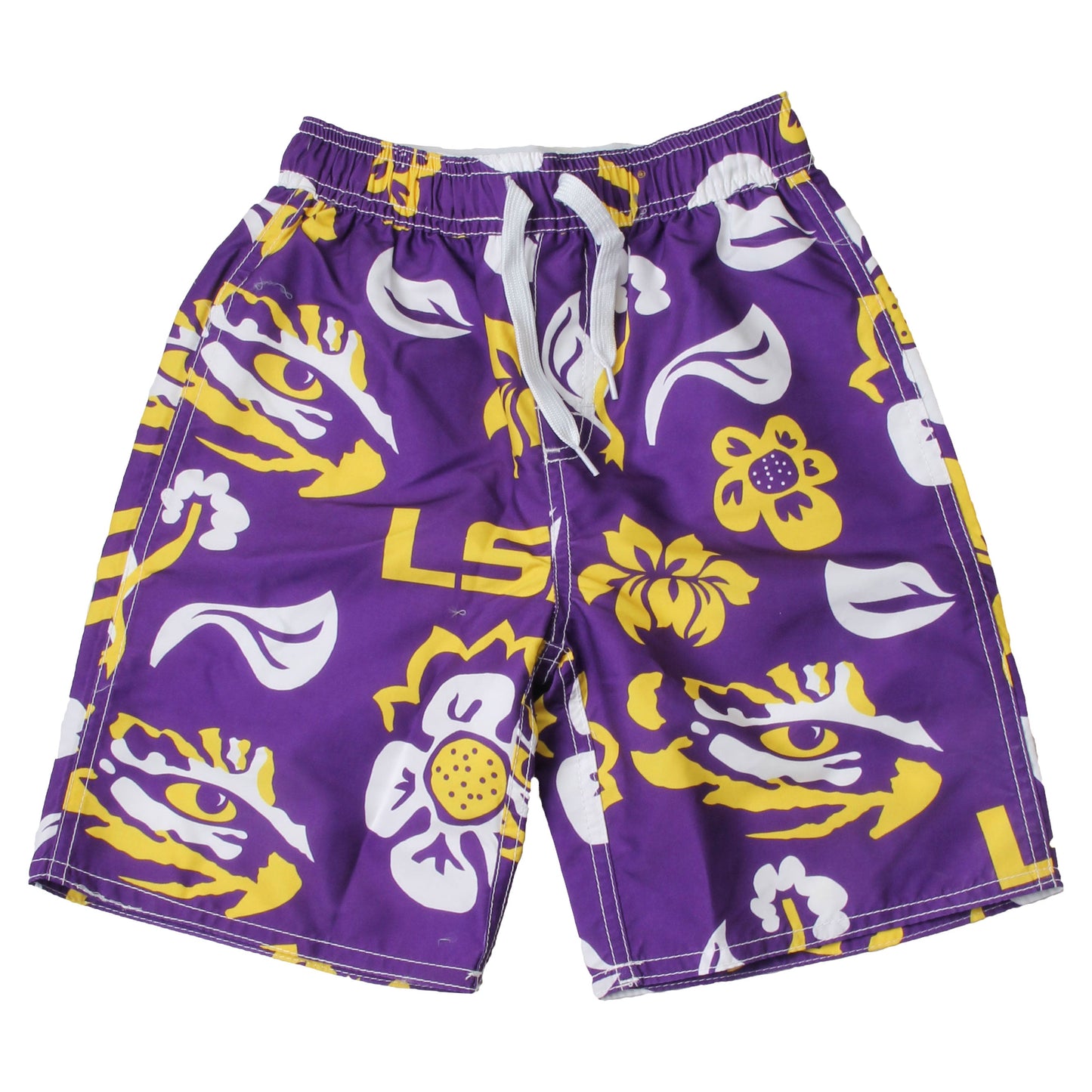 LSU Tigers Youth Boys Floral Swim Trunk