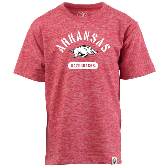 NCAA Kids S/S Cloudy Yarn Tee-Arkansas Razorbacks