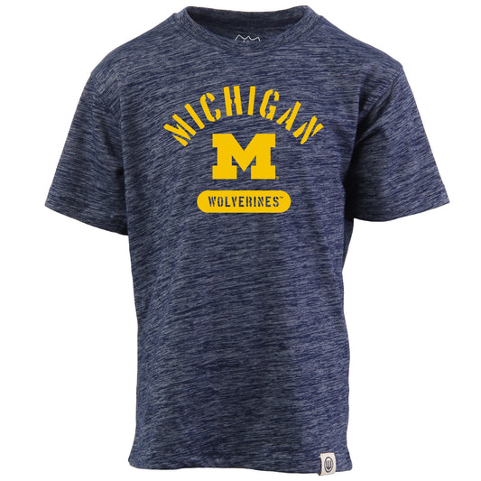 Michigan Wolverines NCAA Kids S/S Cloudy Yarn Tee