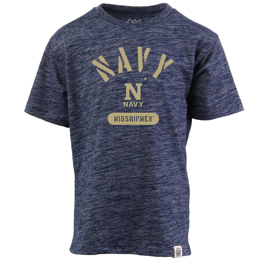 Navy Midshipmen NCAA Kids S/S Cloudy Yarn Tee