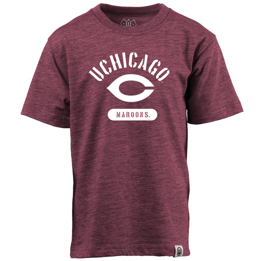 Univ of Chicago Maroons NCAA Kids S/S Cloudy Yarn Tee