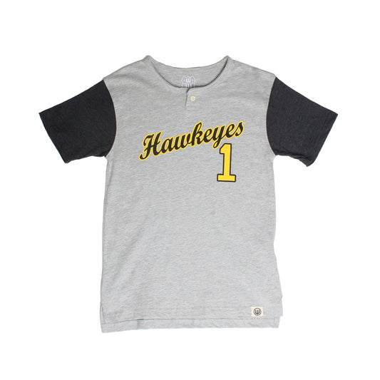 Iowa Hawkeyes Youth Boys SS Baseball Henley