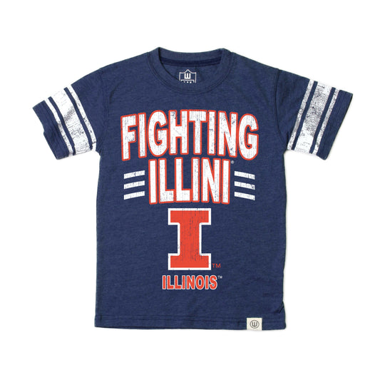 Illinois Fighting Illini Youth Boys Sleeve Stripe Tee