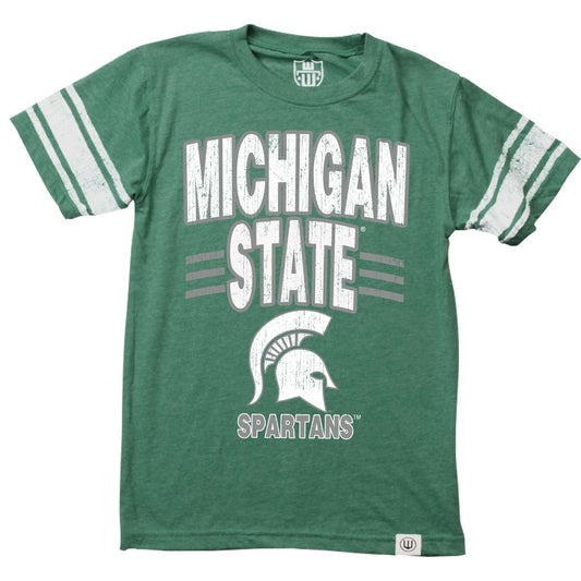 Michigan State Spartans Youth Boys Sleeve Stripe Tee