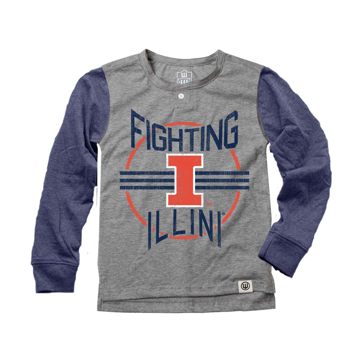 Illinois Fighting Illini Youth Boys Long Sleeve Baseball Henley