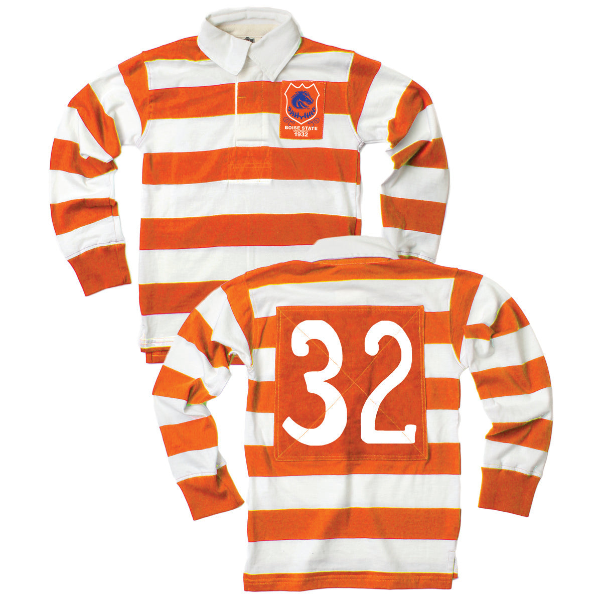 Boise State Bronco's Youth Boys Rugby Shirt-Orange