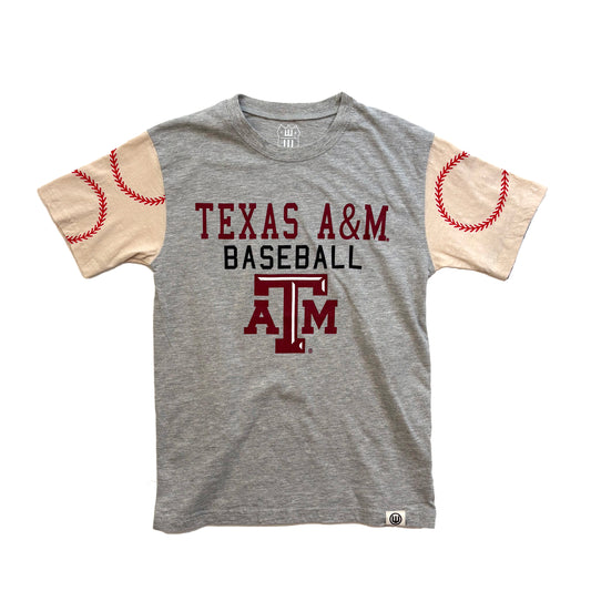 Texas A&M Aggies Youth Baseball Sleeve tee