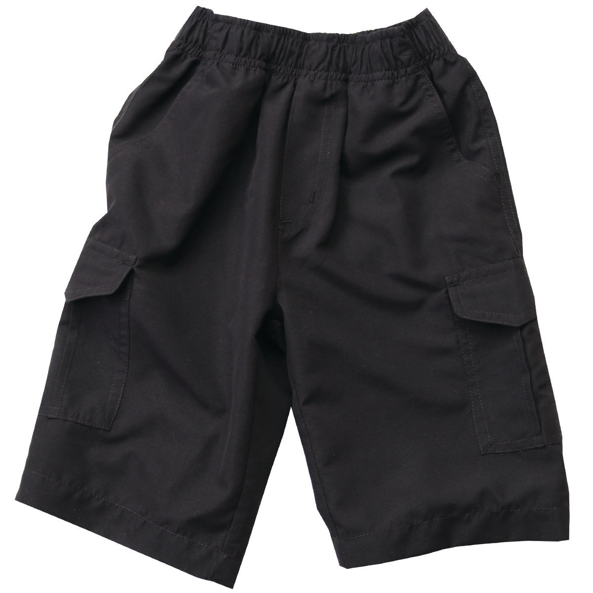 Youth Boys Microfiber Cargo Shorts-Black