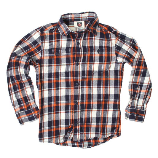 Youth Boys Orange Crush Plaid Shirt