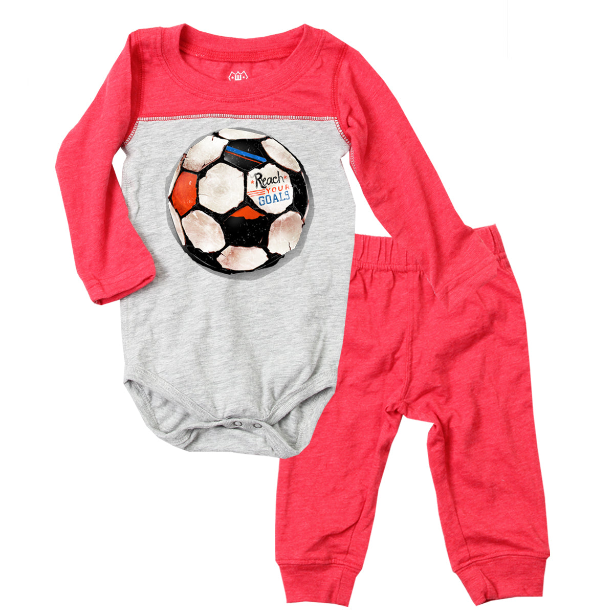 Infant's Soccer Ball Bodysuit Set