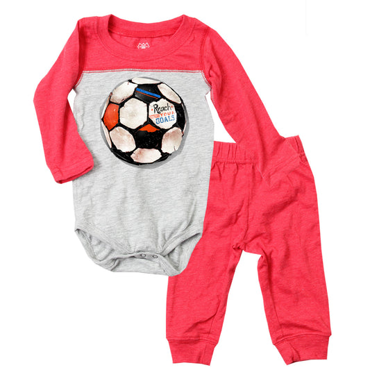 Infant's Soccer Ball Bodysuit Set