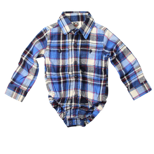 Infants Blue Moon Plaid Hopper