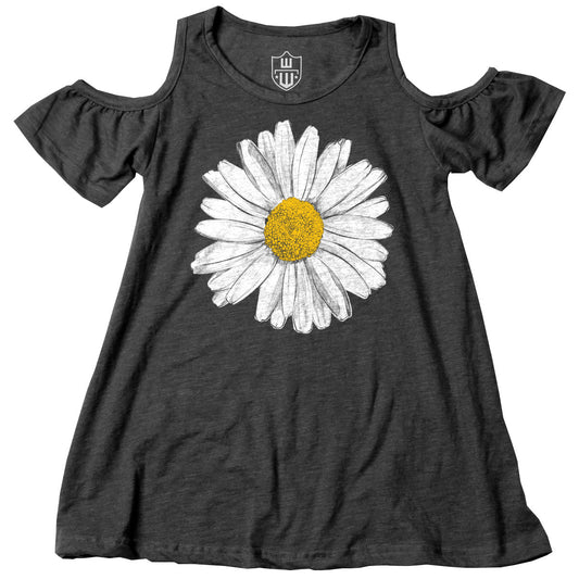 Youth Girls Cold Shoulder Daisy Print