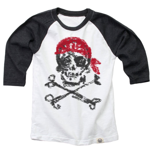 Youth Boys Pirate Skull Raglan