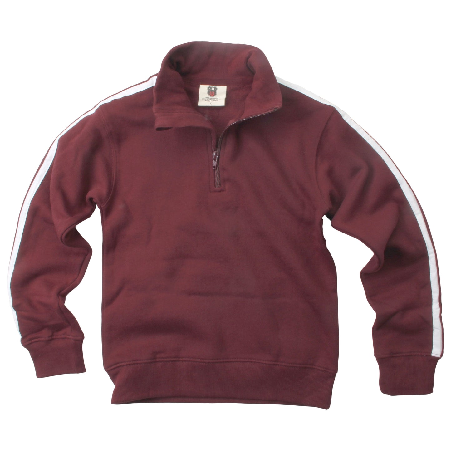 Youth Boys 1/4 Zip Fleece Track Jacket-Maroon