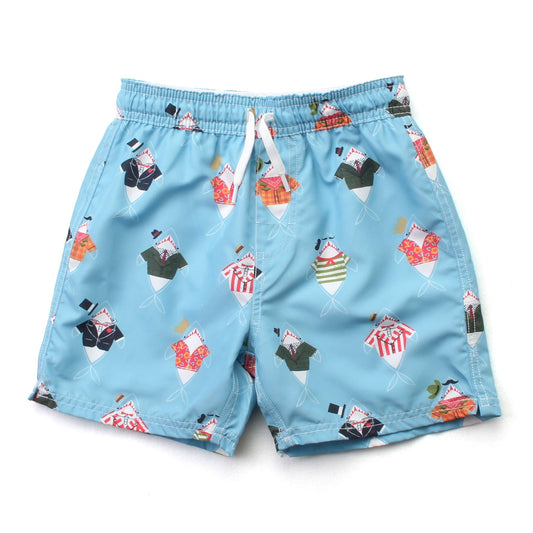 Youth Boys Dressed Up Shark Swim Trunks