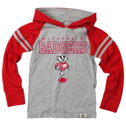 Wisconsin Badgers Youth Boys Hooded Raglan