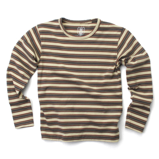 Youth Boys LS OD Green Striped Tee