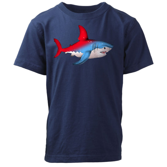 Youth Boys Patriotic Shark Tee Shirt