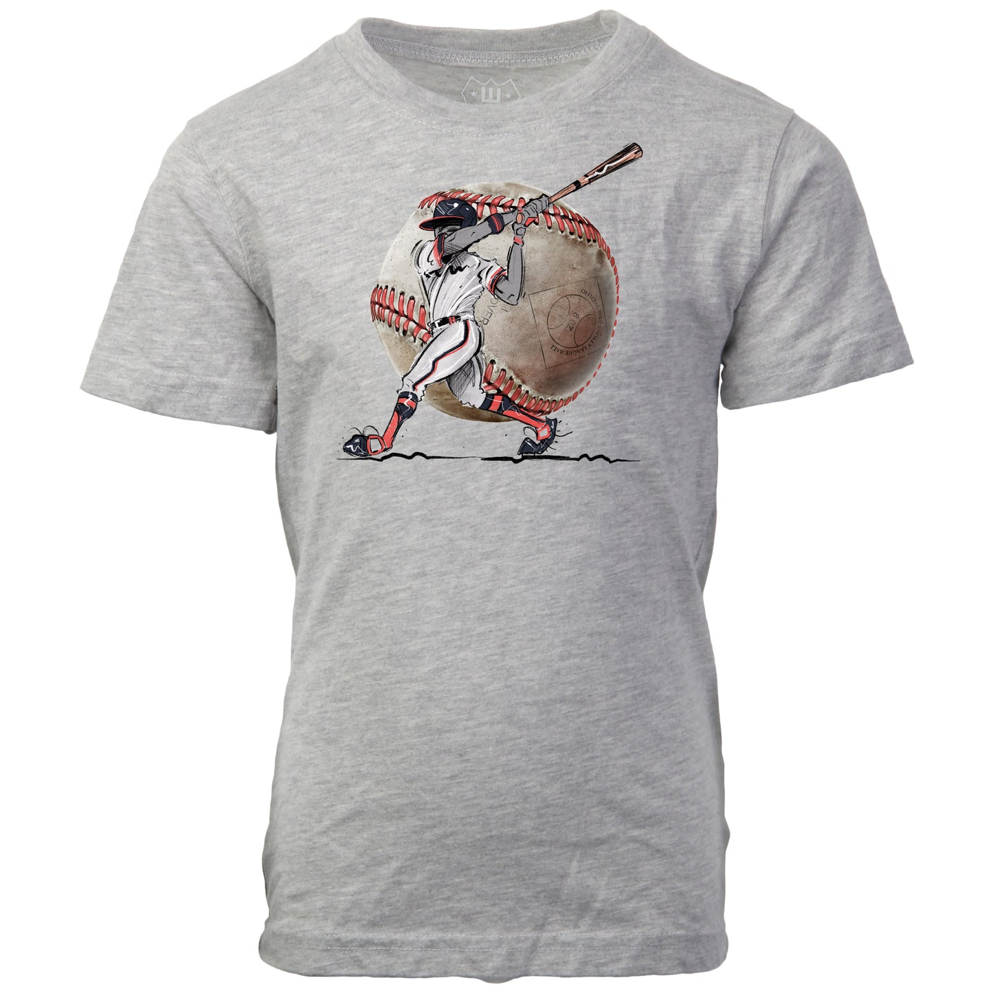 Youth Boys Baseball Player SS Tee - Heather