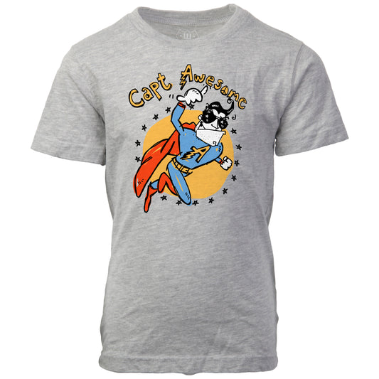 Youth Boys Capt Awesome SS Tee - Heather