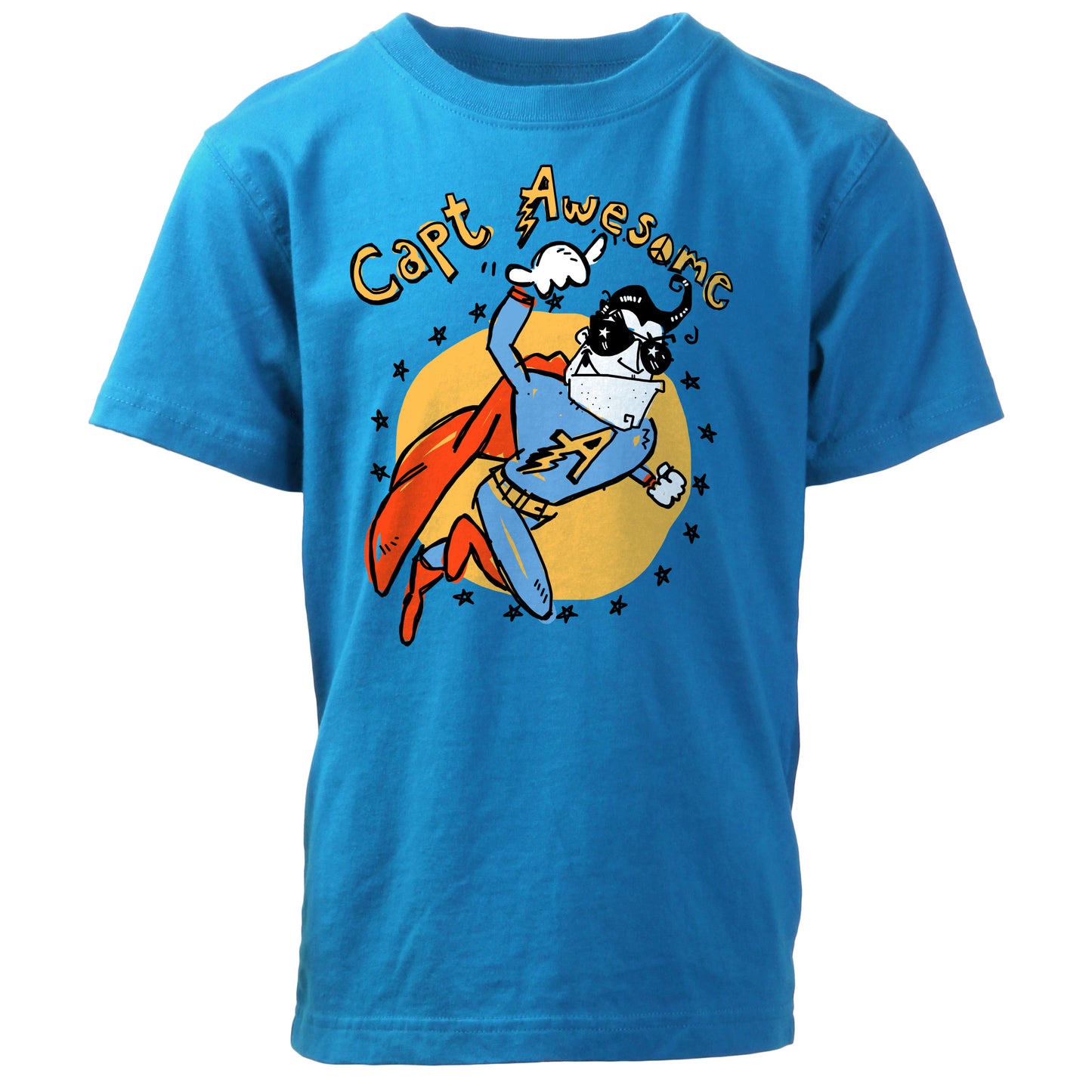 Youth Boys Capt Awesome SS Tee - Blue