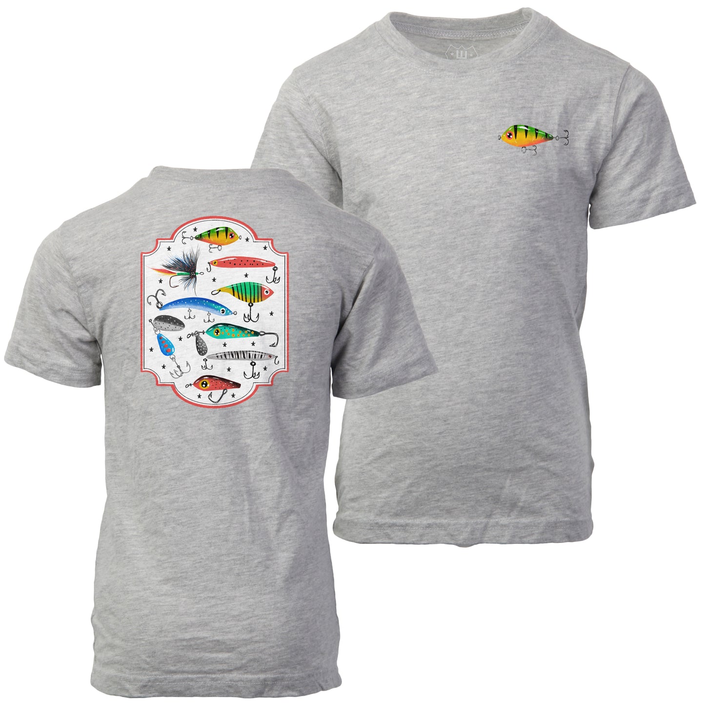 Youth Boys F/B Fishing Lures SS Tee - Heather