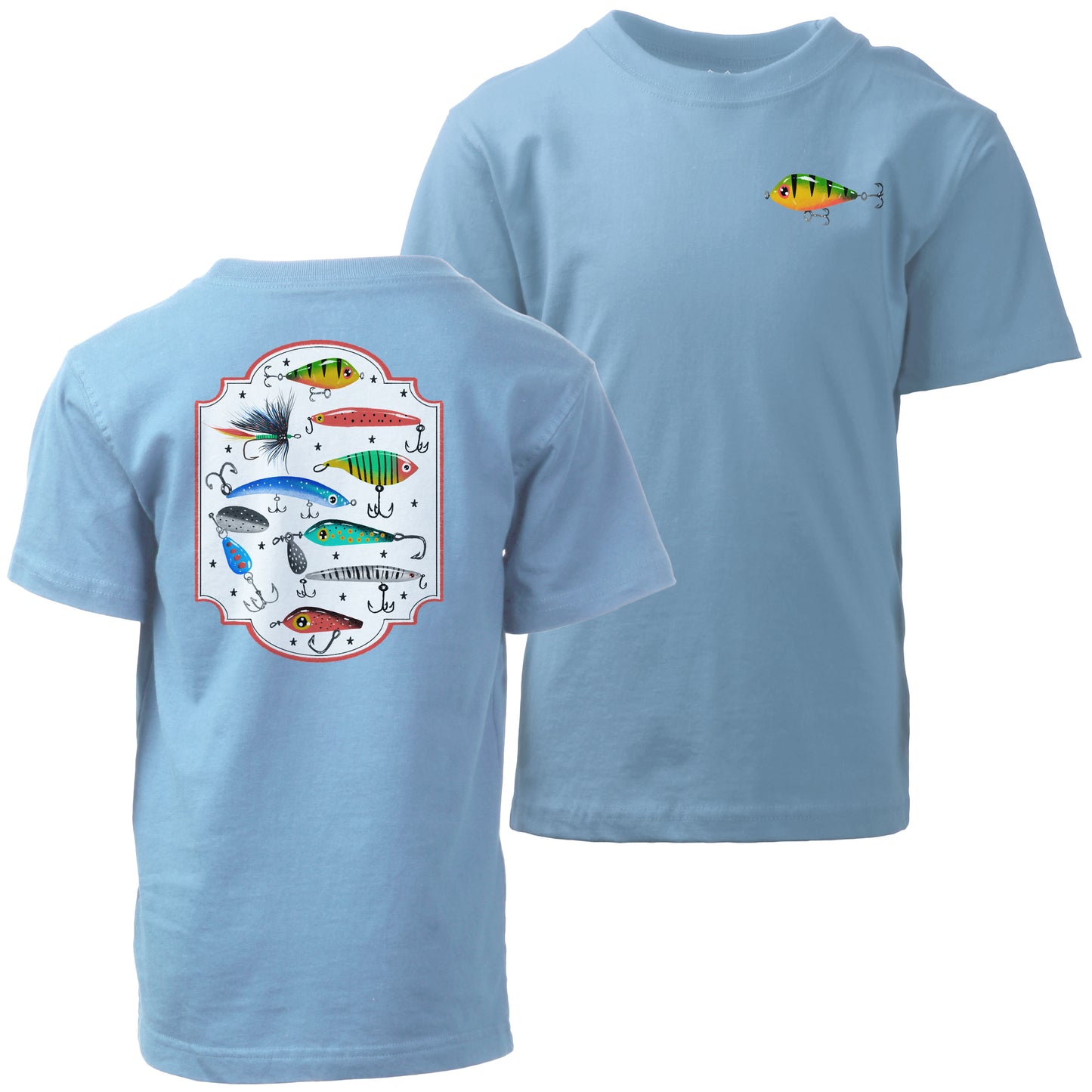 Youth Boys F/B Fishing Lures SS Tee - Blue