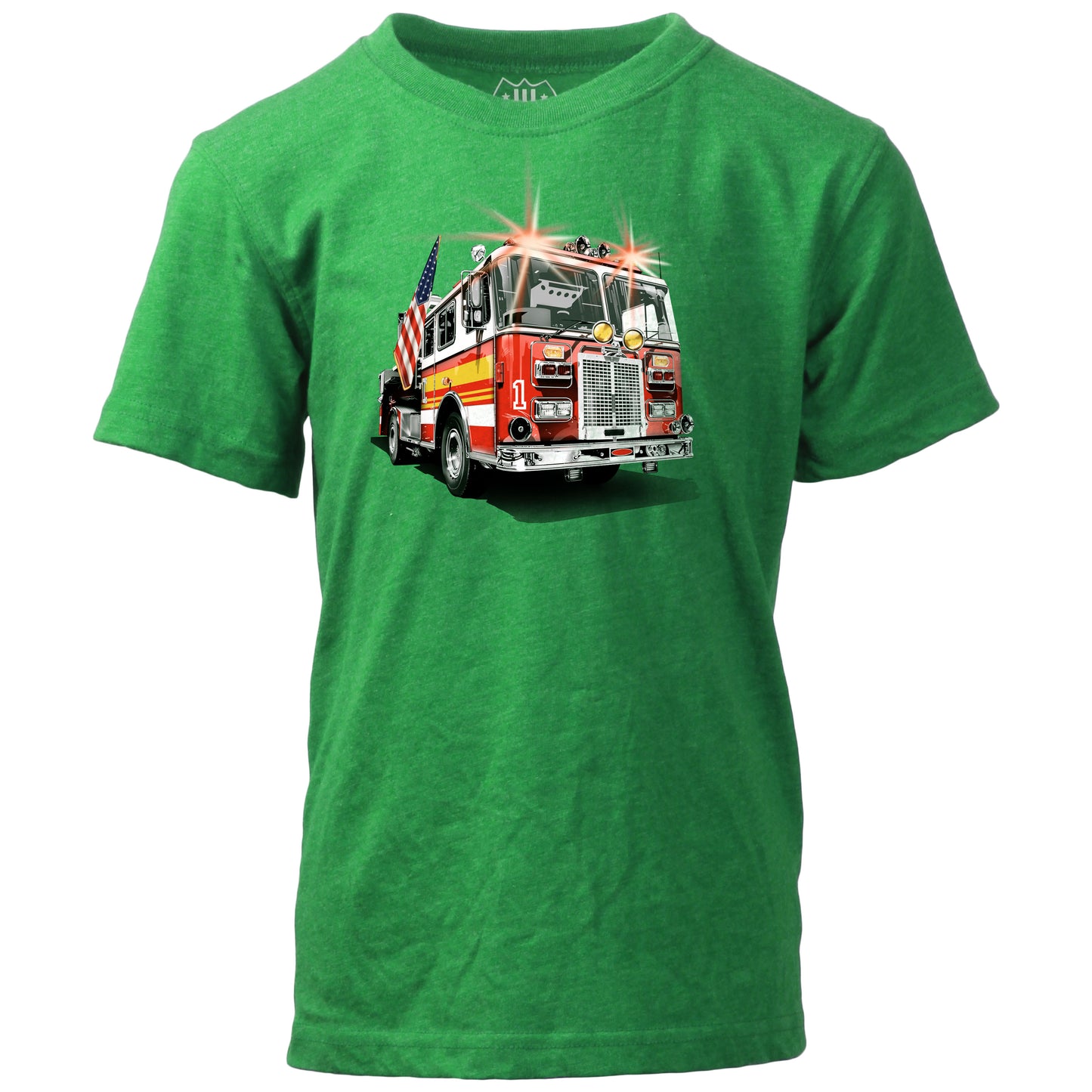 Youth Boys Fire Truck SS Tee - Clover