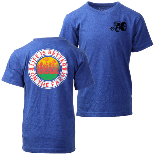 Youth Boys F/B Life Better SS Tee - Blue Moon