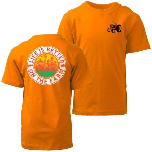 Youth Boys F/B Life Better SS Tee - Orange