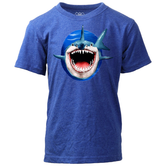 Youth Boys Shark Bite SS Tee - Blue Moon