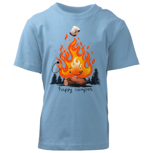 Youth Boys Happy Camper SS Tee - Blue