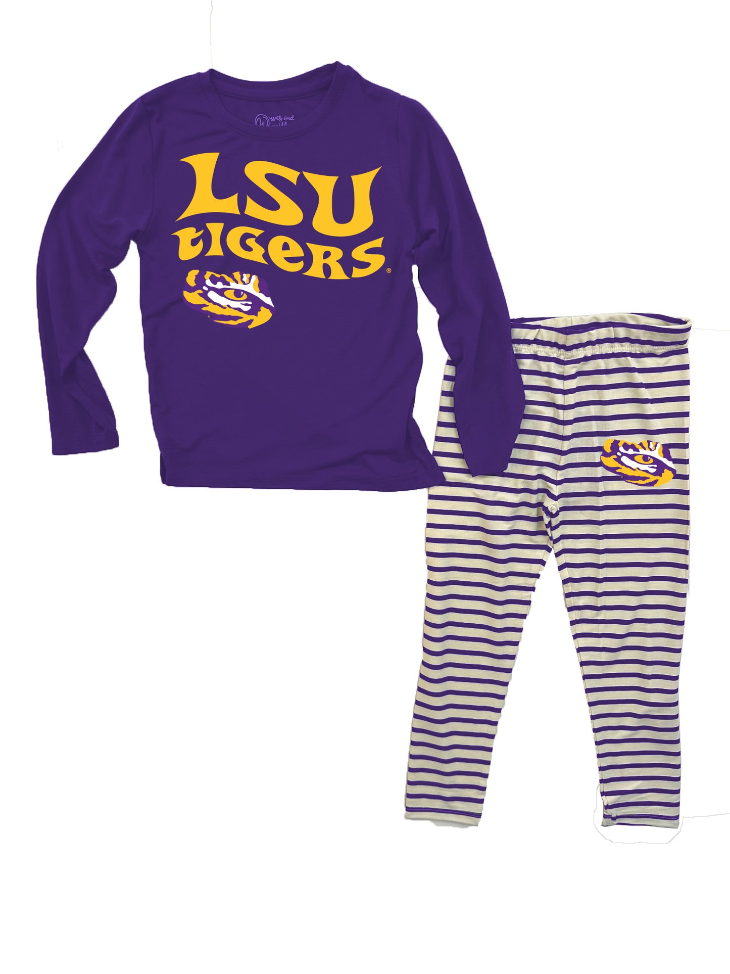 LSU Tigers Infant LS Top and Stripe Capri Set