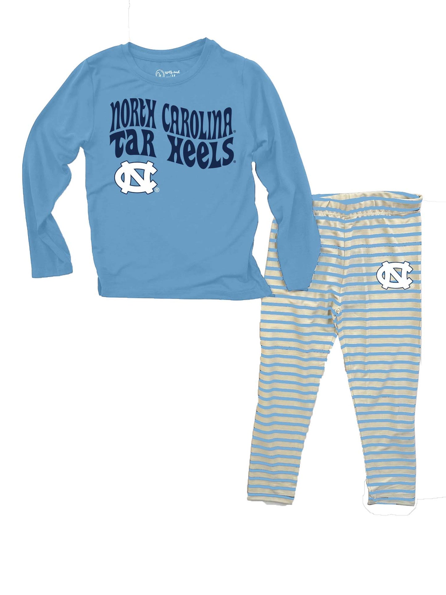 North Carolina Tar Heels Infant LS Top and Stripe Capri Set