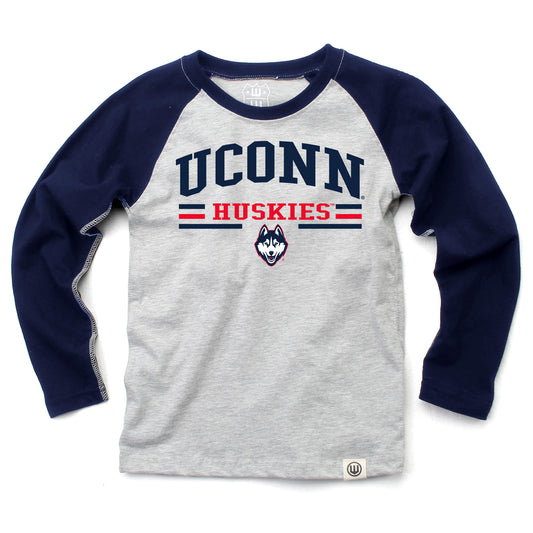 UConnn Huskies NCAA Kids LS Raglan Tee