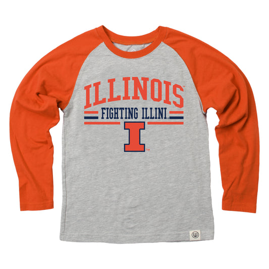 Illinois Fighting Illini Youth LS Raglan Tee
