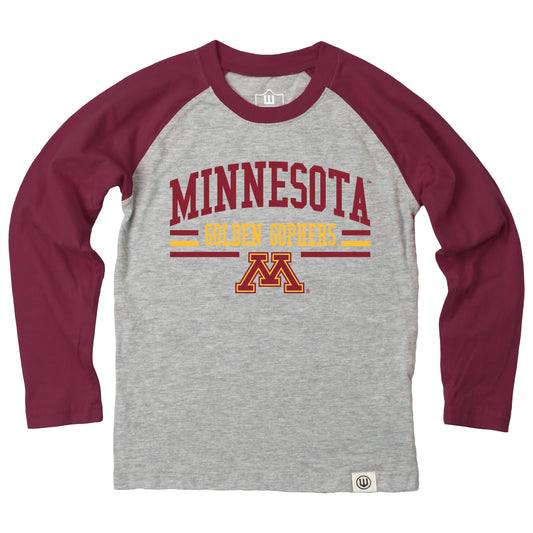 Minnesota Golden Gophers Youth LS Raglan Tee
