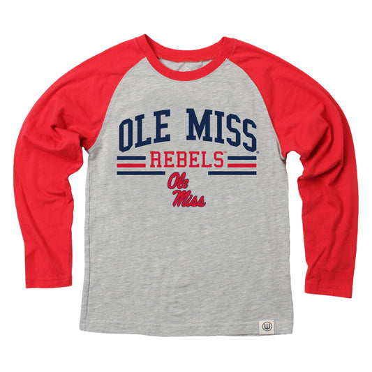 Ole Miss Rebels NCAA Kids LS Raglan Tee