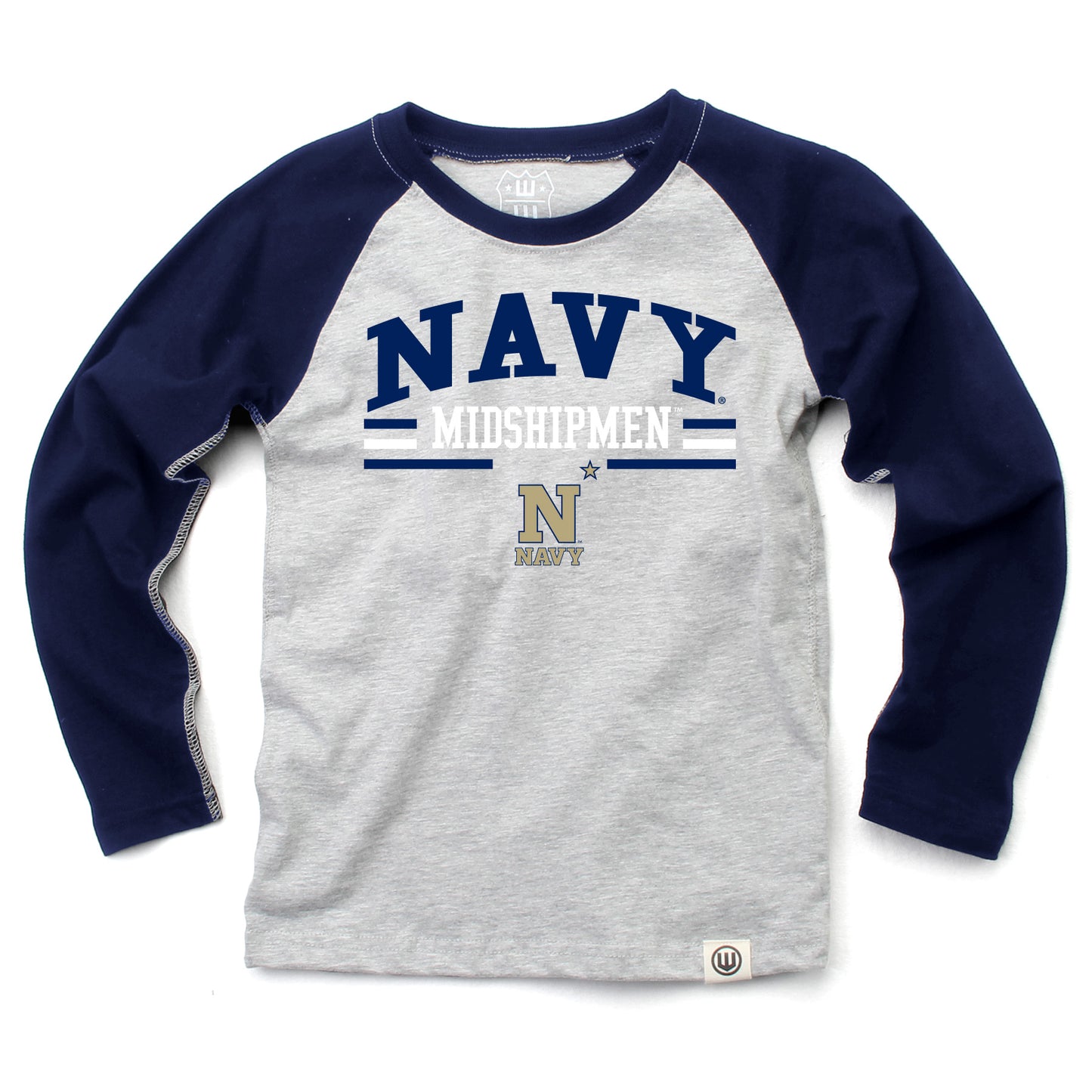 Navy Midshipmen NCAA Kids LS Raglan Tee