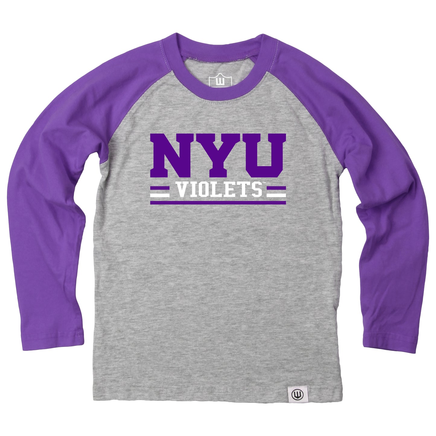 NYU Violets NCAA Kids LS Raglan Tee