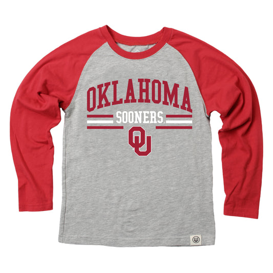 Oklahoma Sooners Youth LS Raglan Tee