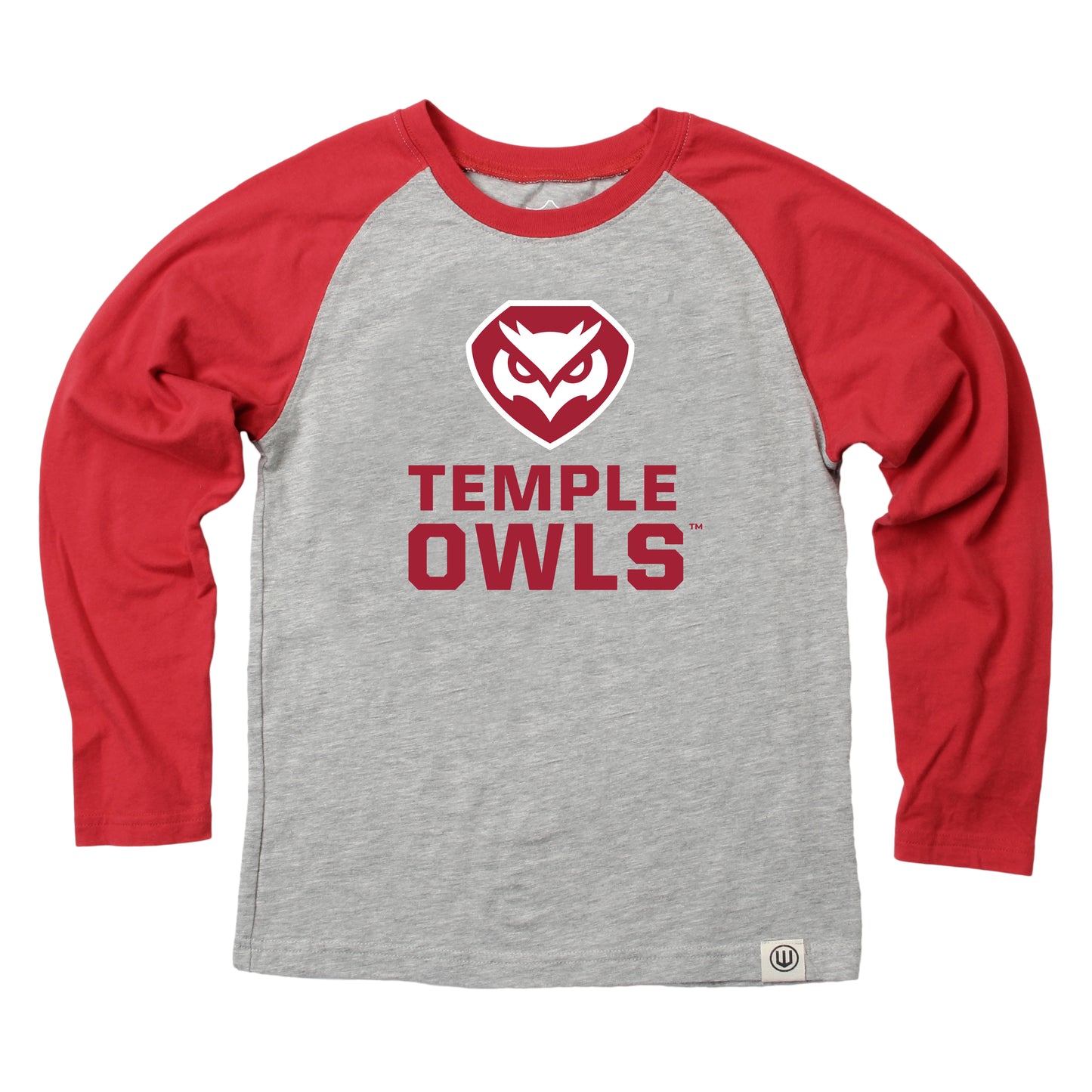 Temple Owls NCAA Kids LS Raglan Tee