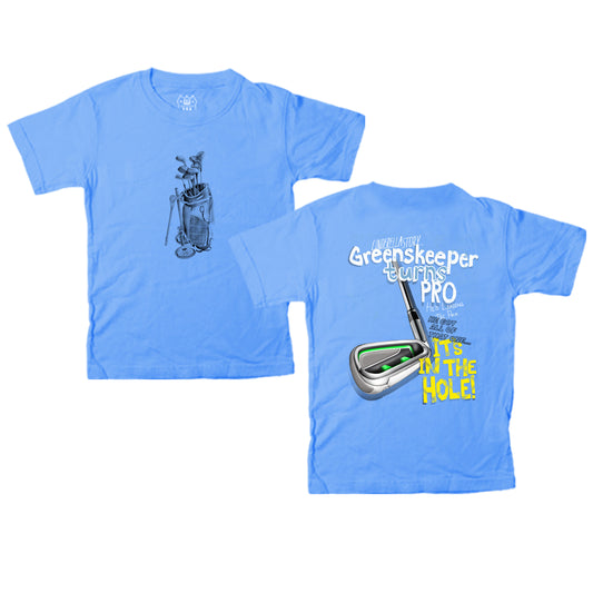 Youth Boys F/B Golf Pigment SS Tee - UNC Blue