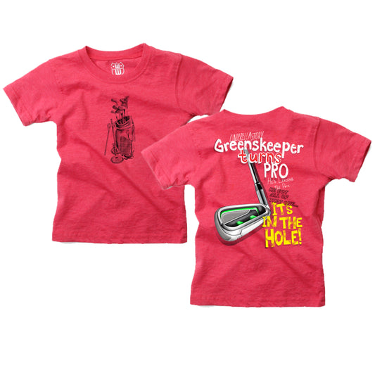 Youth Boys F/B Golf Pigment SS Tee - Cherry